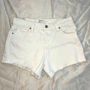 Hudson White Denim Jean Cut Off Shorts